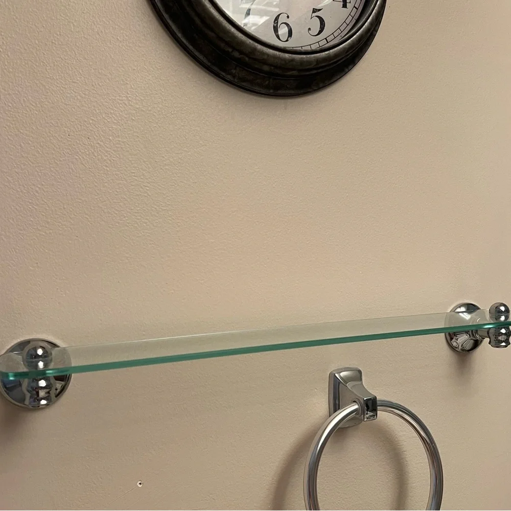 Glass Chrome Bathroom Display Shelf